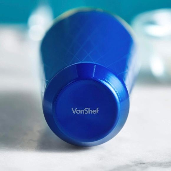 VonShef Blue Gold Cocktail Shaker, 21oz Capacity - Picture 5 of 7